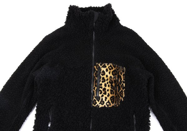 Y-3 Leopard Pocket Boa Fleece Jacket Black Size M