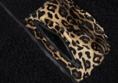 Y-3 Leopard Pocket Boa Fleece Jacket Black Size M