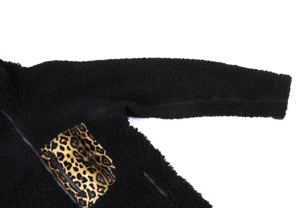 Y-3 Leopard Pocket Boa Fleece Jacket Black Size M