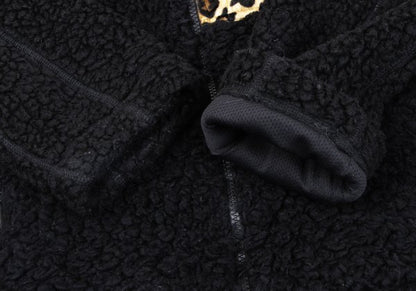 Y-3 Leopard Pocket Boa Fleece Jacket Black Size M