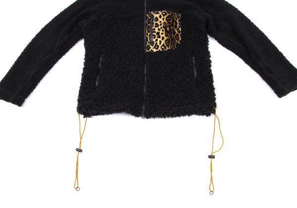 Y-3 Leopard Pocket Boa Fleece Jacket Black Size M