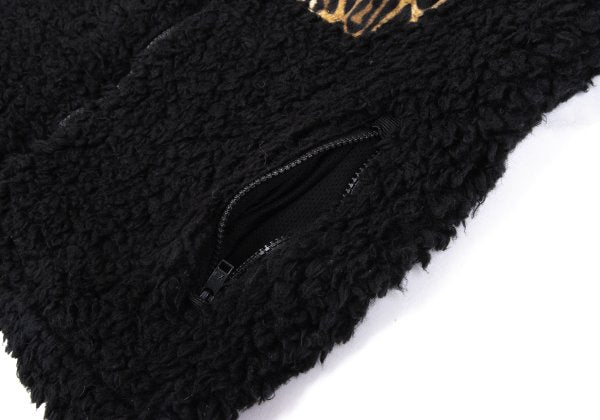 Y-3 Leopard Pocket Boa Fleece Jacket Black Size M