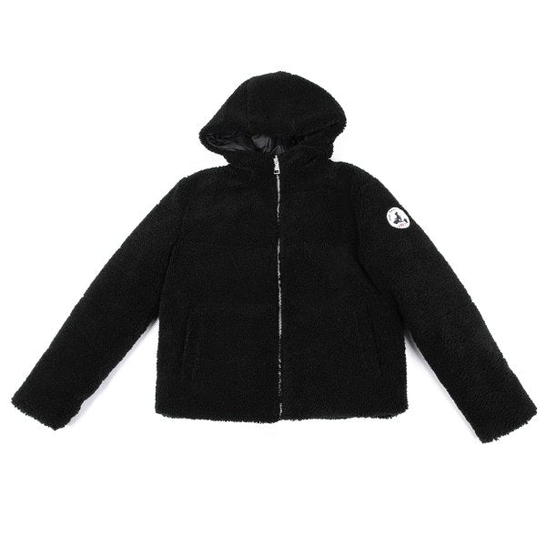 JOTT Reversible Hooded Boa Sleeve Patch Jacket Black Size M