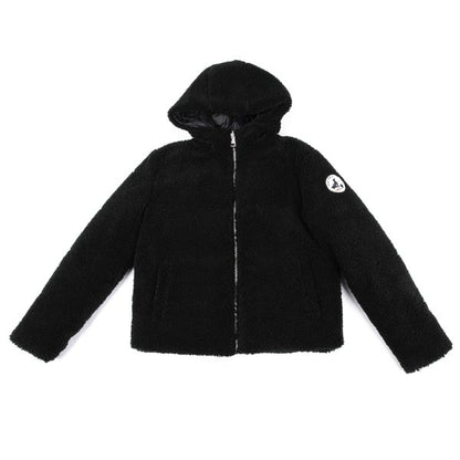 JOTT Reversible Hooded Boa Sleeve Patch Jacket Black Size M