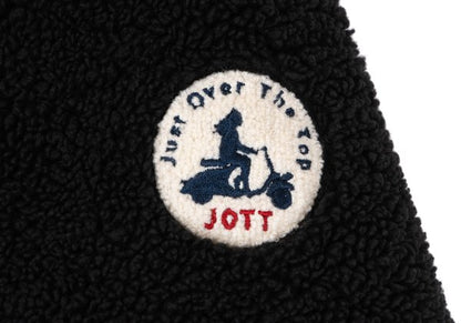JOTT Reversible Hooded Boa Sleeve Patch Jacket Black Size M