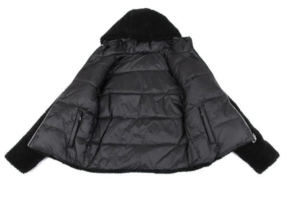 JOTT Reversible Hooded Boa Sleeve Patch Jacket Black Size M