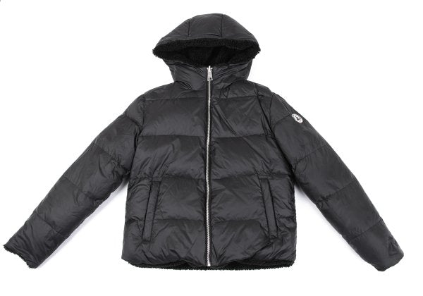 JOTT Reversible Hooded Boa Sleeve Patch Jacket Black Size M