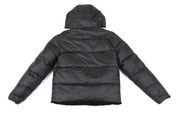 JOTT Reversible Hooded Boa Sleeve Patch Jacket Black Size M
