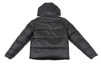 JOTT Reversible Hooded Boa Sleeve Patch Jacket Black Size M