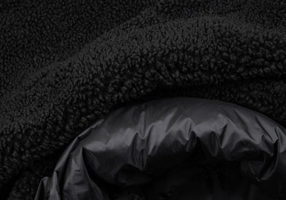JOTT Reversible Hooded Boa Sleeve Patch Jacket Black Size M