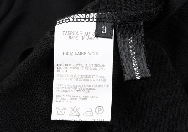 Yohji Yamamoto NOIR Wool High-Neck Long Shirt Black Size 3