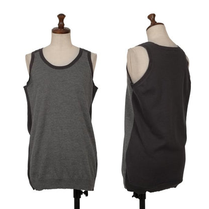 Y's Cotton Wool Paneled Tank Top Gray Size 2