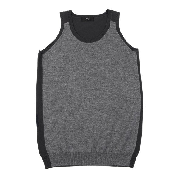 Y's Cotton Wool Paneled Tank Top Gray Size 2
