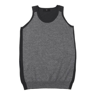Y's Cotton Wool Paneled Tank Top Gray Size 2