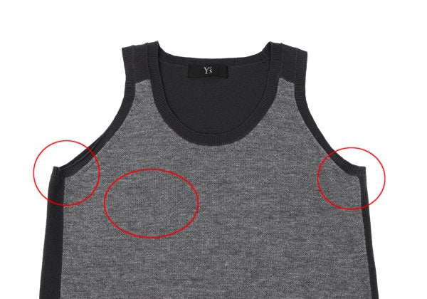 Y's Cotton Wool Paneled Tank Top Gray Size 2
