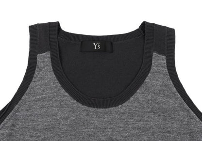 Y's Cotton Wool Paneled Tank Top Gray Size 2