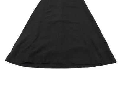 Y's Linen Front Welt Pocket Midi Skirt Black Size 2