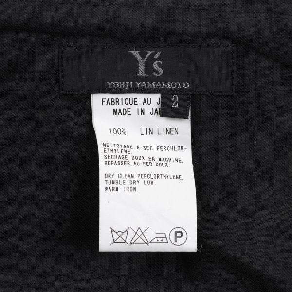 Y's Linen Front Welt Pocket Midi Skirt Black Size 2