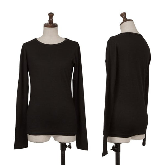 MICHIKO by Y's Wool Boat Neck Top Black Size 2