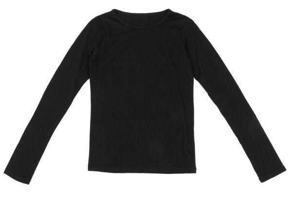 MICHIKO by Y's Wool Boat Neck Top Black Size 2
