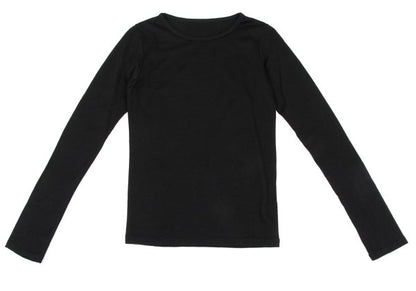 MICHIKO by Y's Wool Boat Neck Top Black Size 2