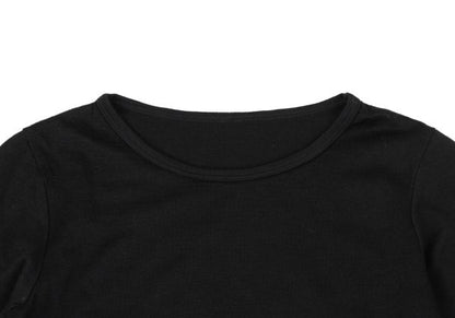 MICHIKO by Y's Wool Boat Neck Top Black Size 2