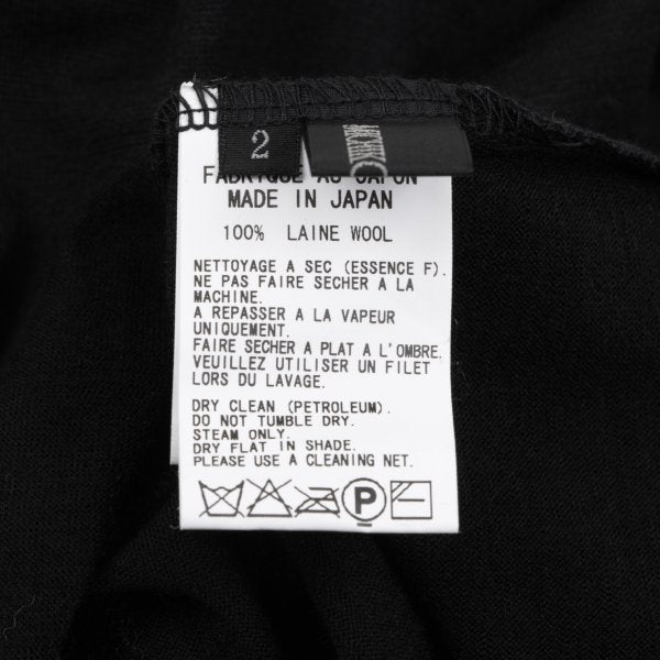 MICHIKO by Y's Wool Boat Neck Top Black Size 2