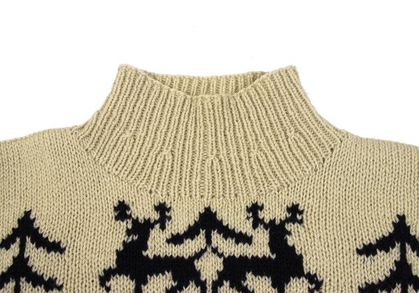 45rpm Wool Nordic Low Gauge High Neck Sweater Beige Size M