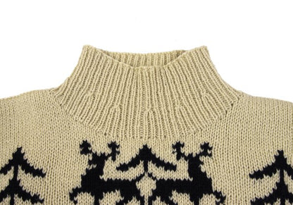 45rpm Wool Nordic Low Gauge High Neck Sweater Beige Size M