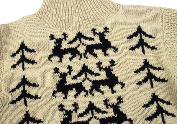 45rpm Wool Nordic Low Gauge High Neck Sweater Beige Size M
