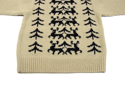 45rpm Wool Nordic Low Gauge High Neck Sweater Beige Size M