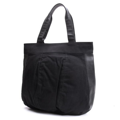Y's Leather Trim Tote Bag Black