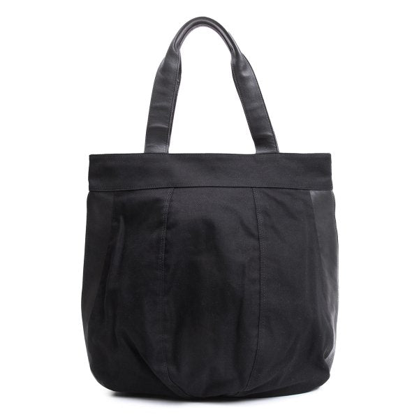 Y's Leather Trim Tote Bag Black