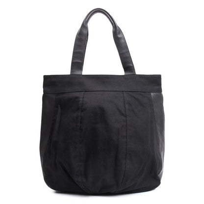 Y's Leather Trim Tote Bag Black