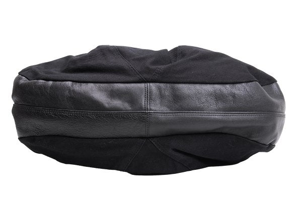 Y's Leather Trim Tote Bag Black