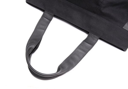 Y's Leather Trim Tote Bag Black