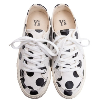 Y's Canvas Dot Print Low-Top Sneakers White Size 23CM