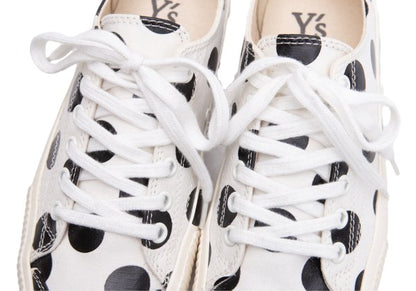 Y's Canvas Dot Print Low-Top Sneakers White Size 23CM