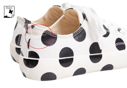 Y's Canvas Dot Print Low-Top Sneakers White Size 23CM