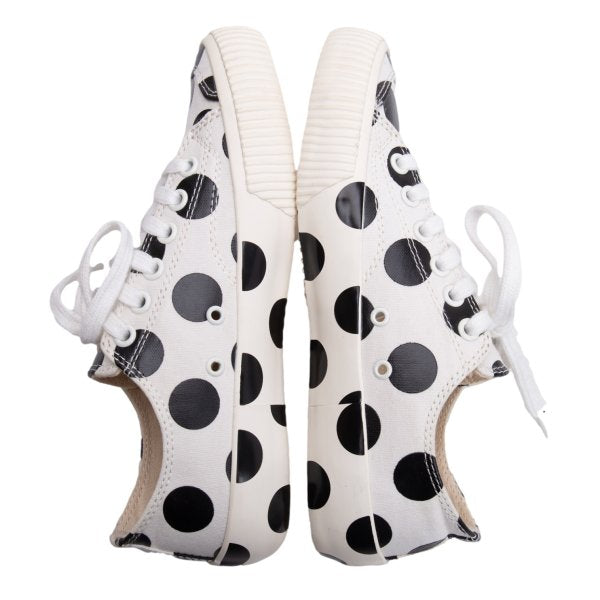 Y's Canvas Dot Print Low-Top Sneakers White Size 23CM