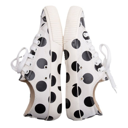 Y's Canvas Dot Print Low-Top Sneakers White Size 23CM
