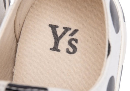 Y's Canvas Dot Print Low-Top Sneakers White Size 23CM