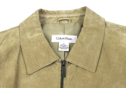 Calvin Klein Leather Jacket Beige Size M