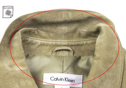 Calvin Klein Leather Jacket Beige Size M