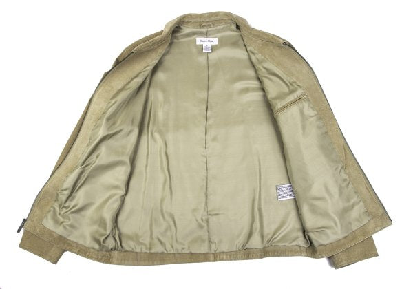 Calvin Klein Leather Jacket Beige Size M