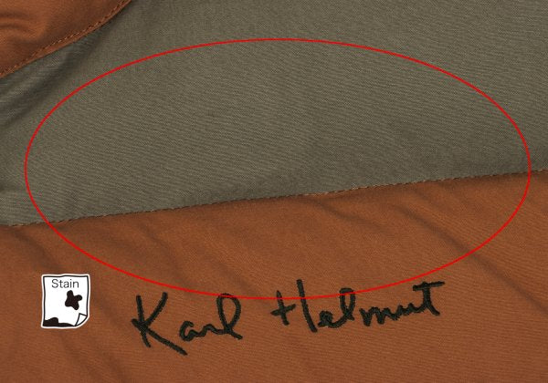 Karl Helmut Cotton Logo Patch Border Down Vest Orange Size M