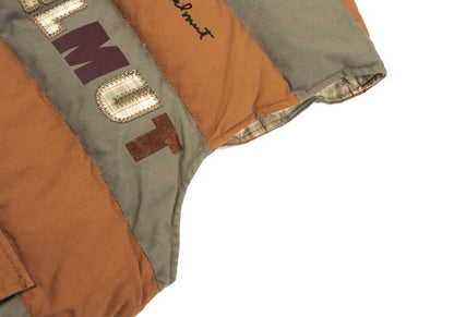 Karl Helmut Cotton Logo Patch Border Down Vest Orange Size M