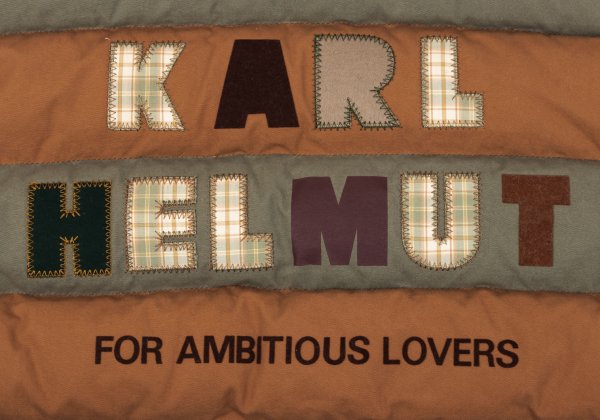 Karl Helmut Cotton Logo Patch Border Down Vest Orange Size M