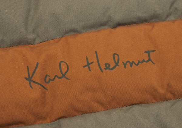 Karl Helmut Cotton Logo Patch Border Down Vest Orange Size M
