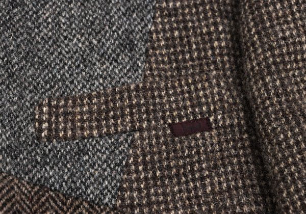 Papas Harris Tweed Patchwork Jacket Brown Size M46